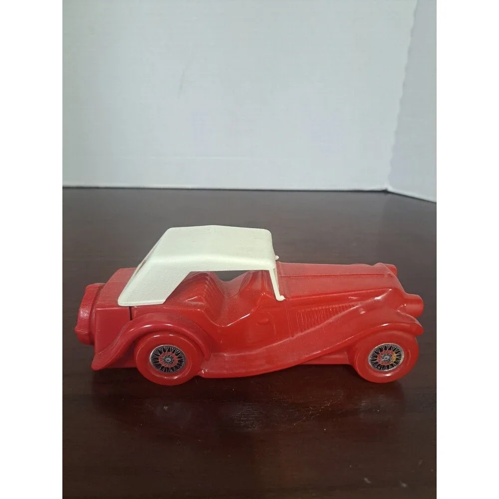 Vintage Red 1936 MG Car Glass Avon Bottle